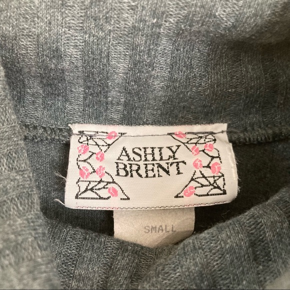 VINTAGE ASHLY BRENT POLY/COTTON LONG SLEEVE RIBBED TURTLENECK DRESS sz S - Picture 4 of 5